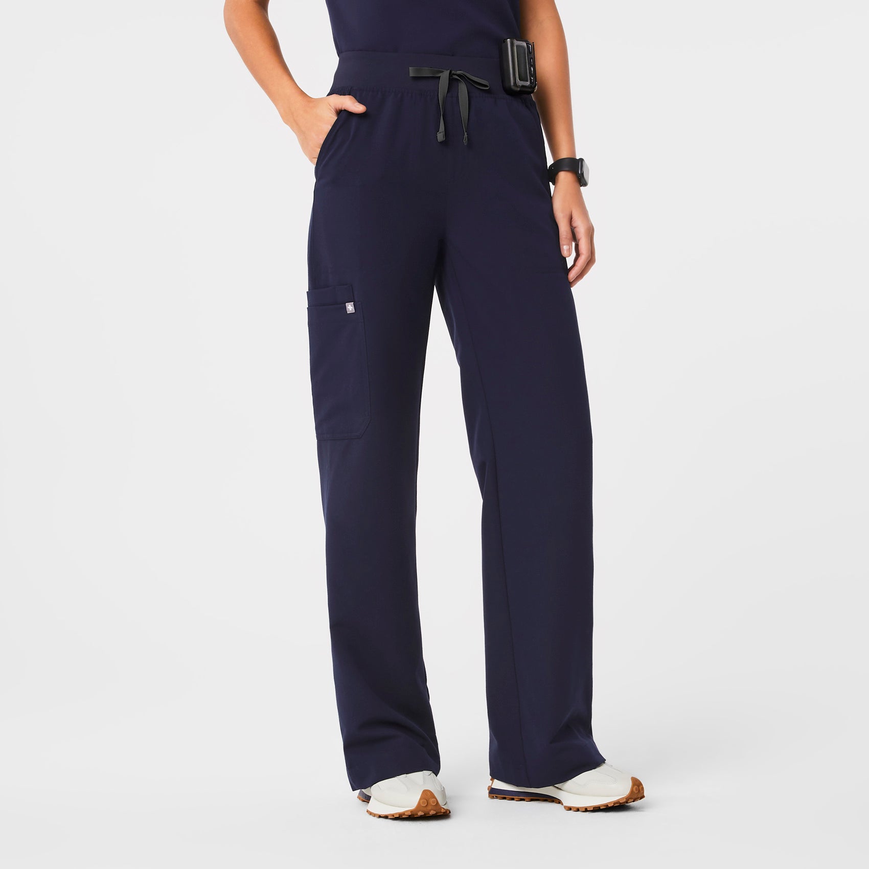 Women's Isabel High-Rise Wide-Leg Scrub Pants (Navy)