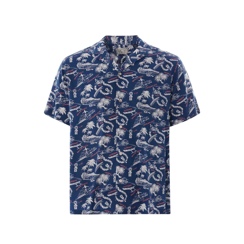 Reyn Spooner: Okole Maluna Camp Shirt (Navy)