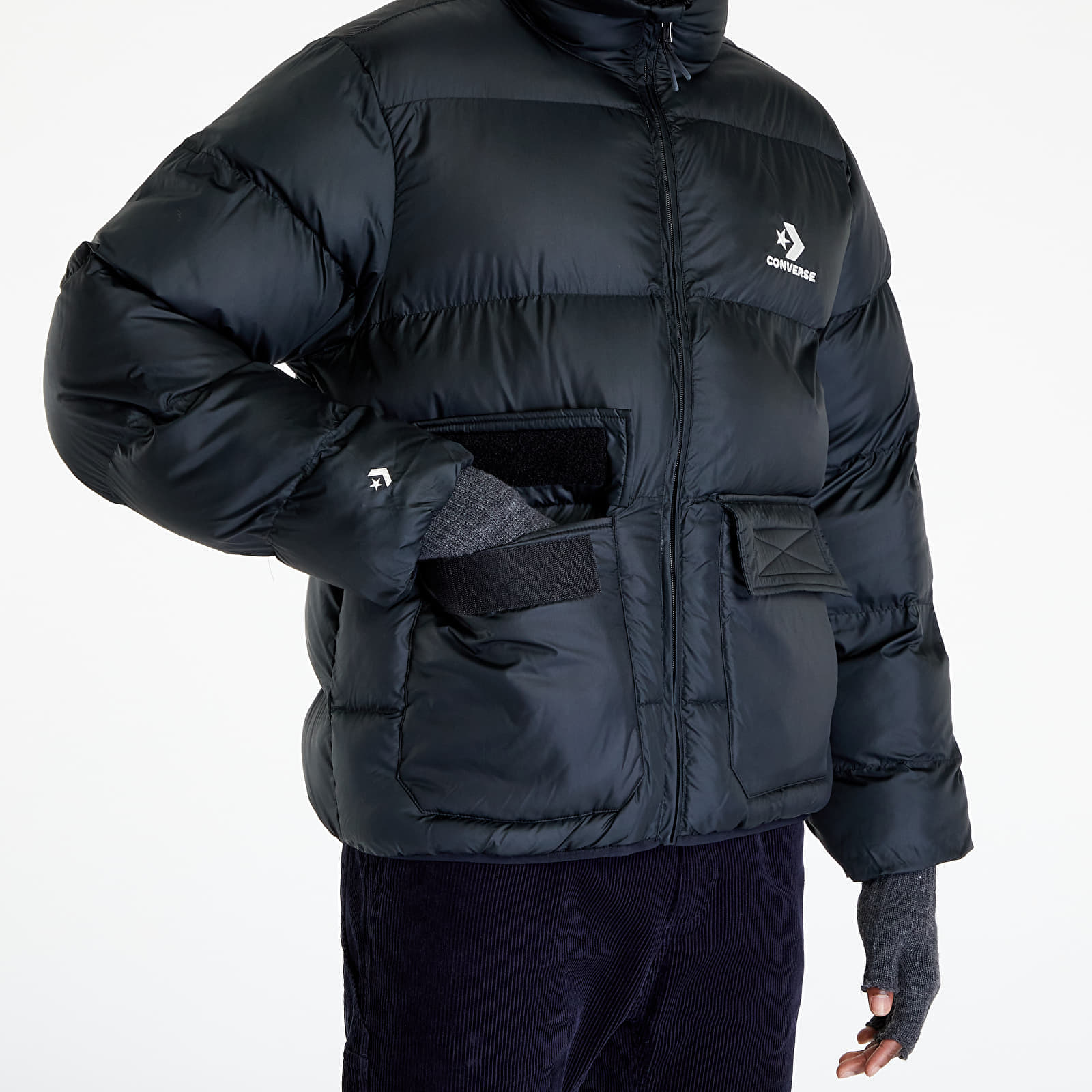 Women's Pocket Puffer Jacket (Converse Black)