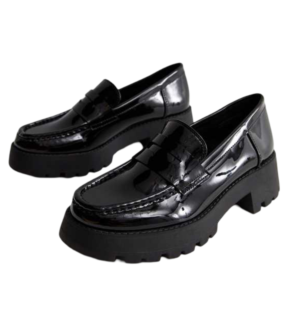 Patent Chunky Loafers (Black)