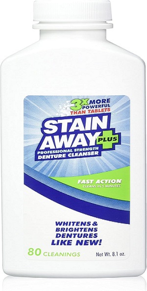 Stain Away Plus Antibacterial Denture Cleanser (8.1oz)