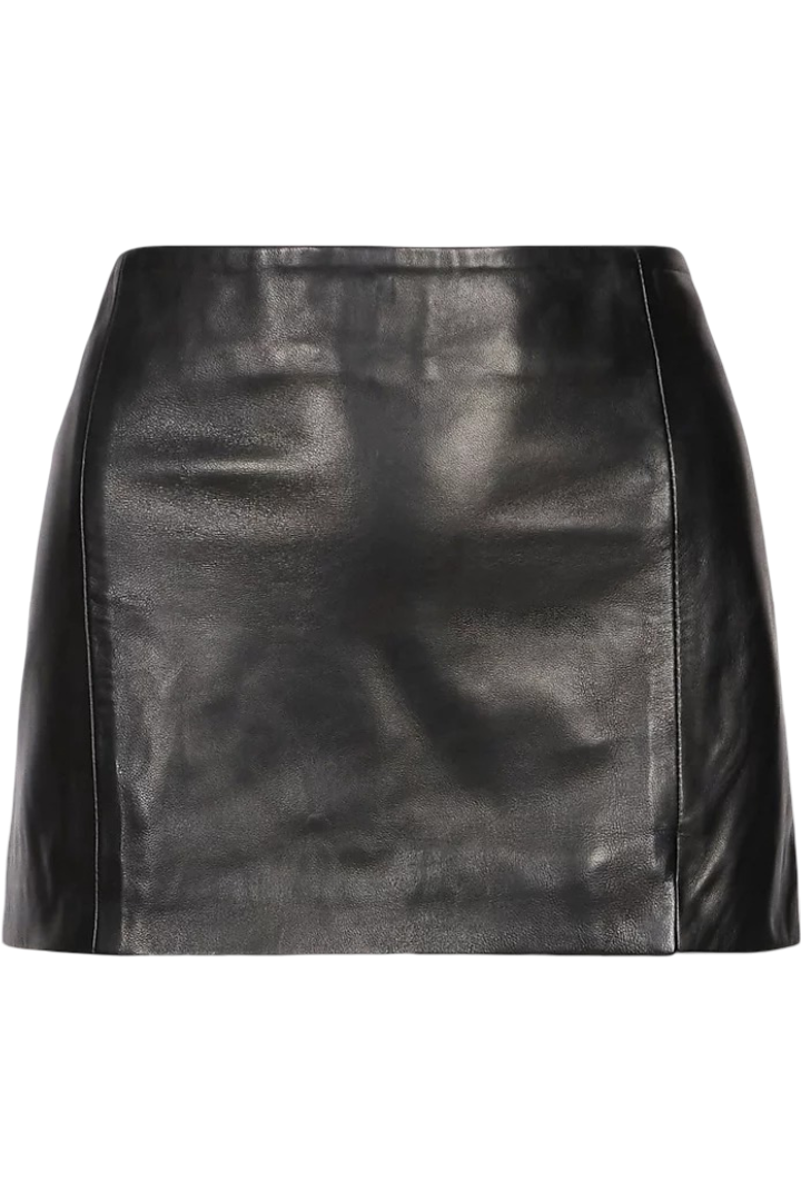 Leather Micro Skirt (Black)