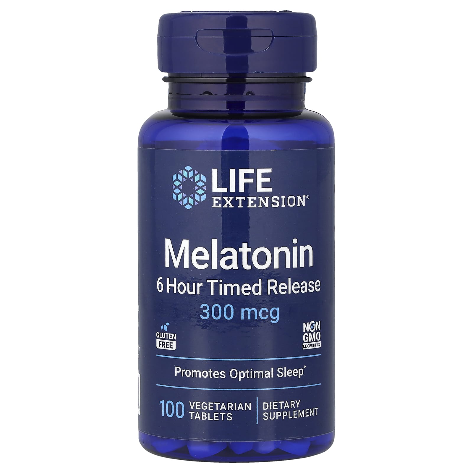 Life Extension: Melatonin 6 Hour Timed Release (300 mcg, 100 Vegetarian Tablets)