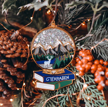 Throne Of Glass Inspired Enamel Snow Globe Ornament