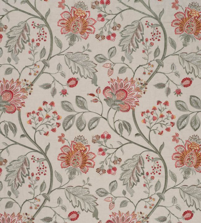 James Hare: Shalimar Fabric (Red/Green)
