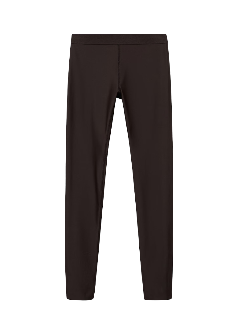 Leggings With Zip At The Hem (Brown)