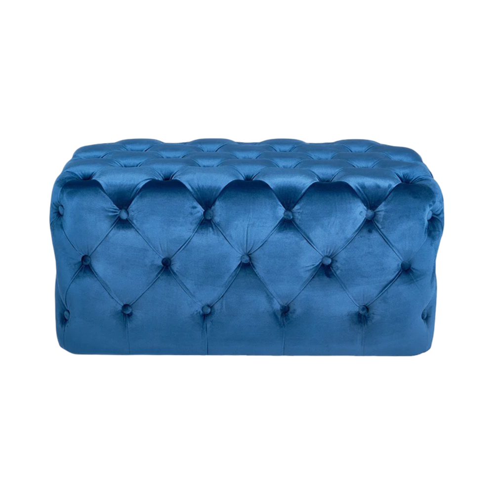 Canora Grey: Kremer 80cm Wide Velvet Tufted Rectangle Solid Colour Cocktail Ottoman