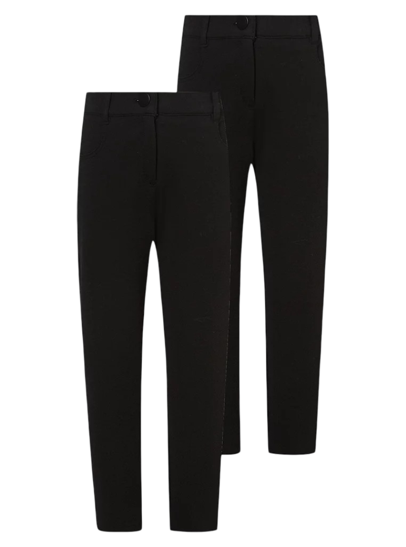 Jersey Jean Style School Trousers - Pack of 2 (Black)