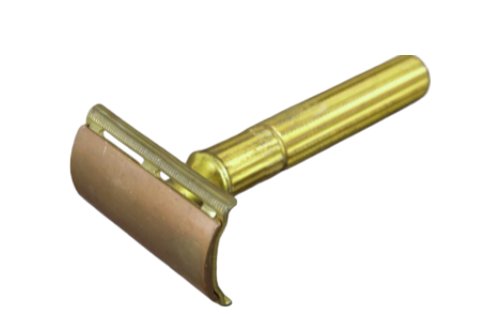Vintage Gillette Pre-War Fat Handle Brass & Copper Safety Razor Circa 1940's