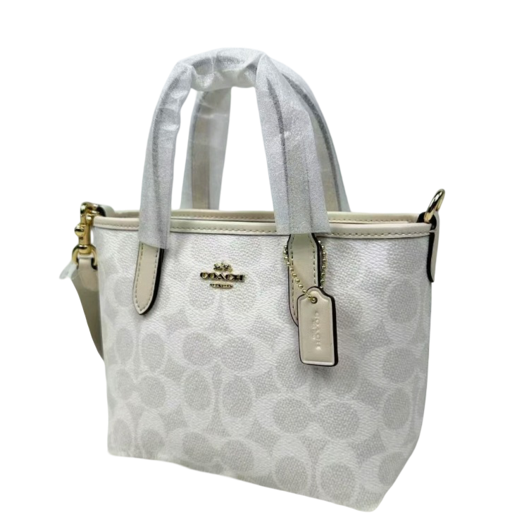Coach: City Mini Tote Bag Crossbody Signature Canvas (White/Chalk)