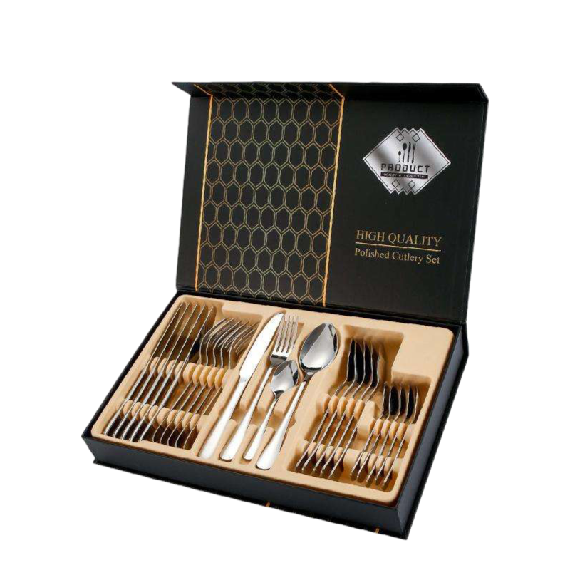 Customized 24 Piece Cutlery Set Golden Spoon and Fork Set