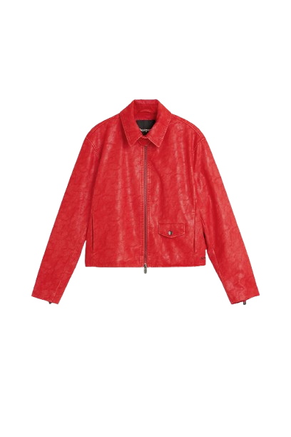 Desigual: Women's Faux Leather Jacket (Red)