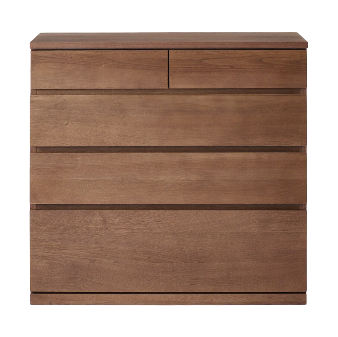 Walnut Chest Of Drawers (W88 X D44 X H83 cm)
