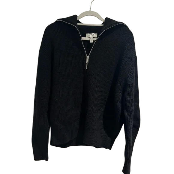 COS: Women's Wool and Cotton Quarter Zip Sweater