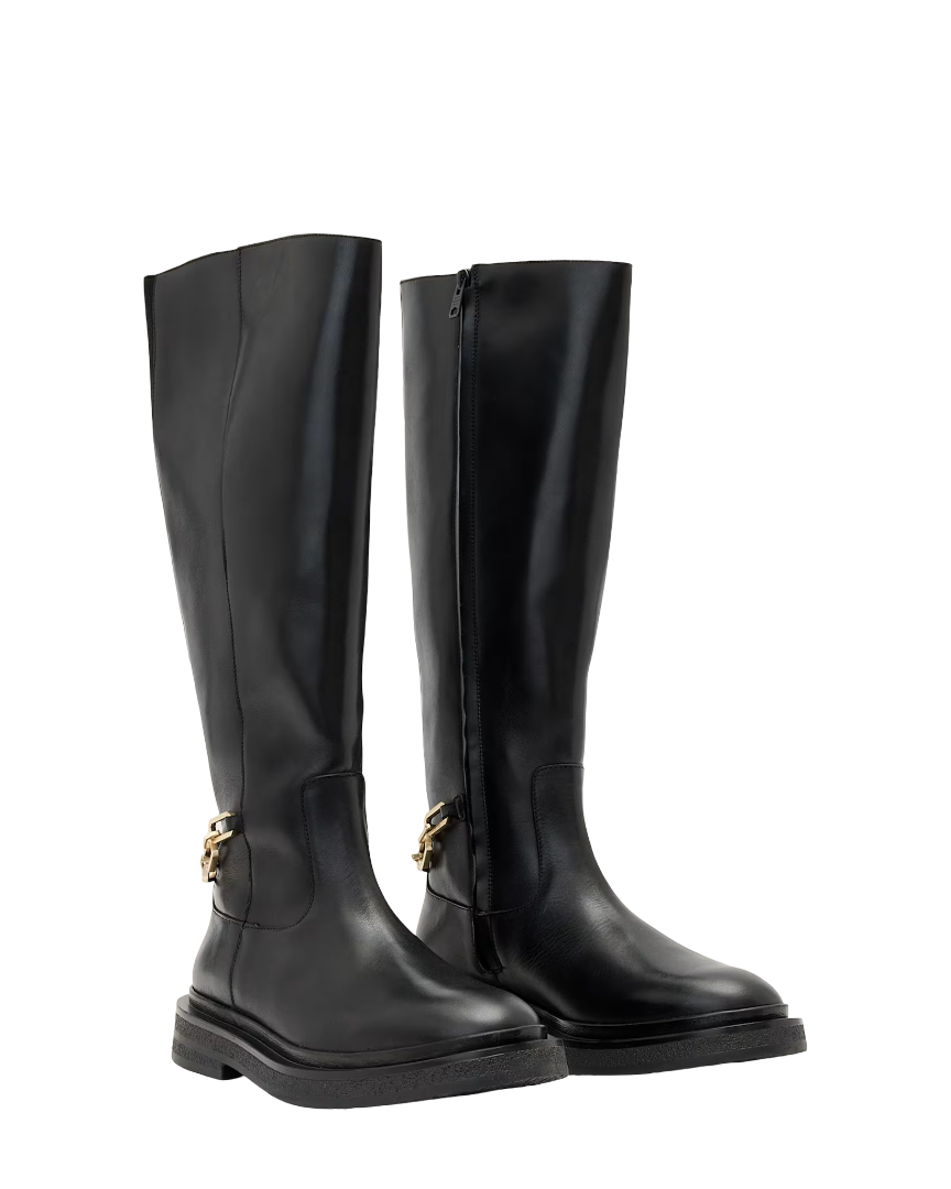 Escher Chain Leather Rider Boots
