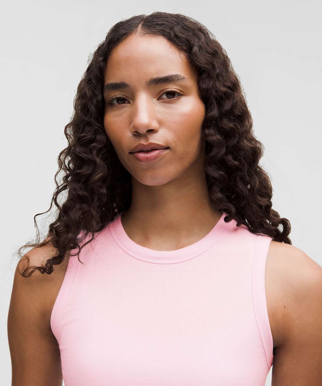 Women's Hold-Tight Crewneck Tank Top Waist-Length (Pink)
