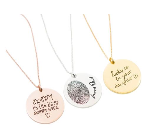 Customized Necklace (Handwriting, Signature Disc & Fingerprint)