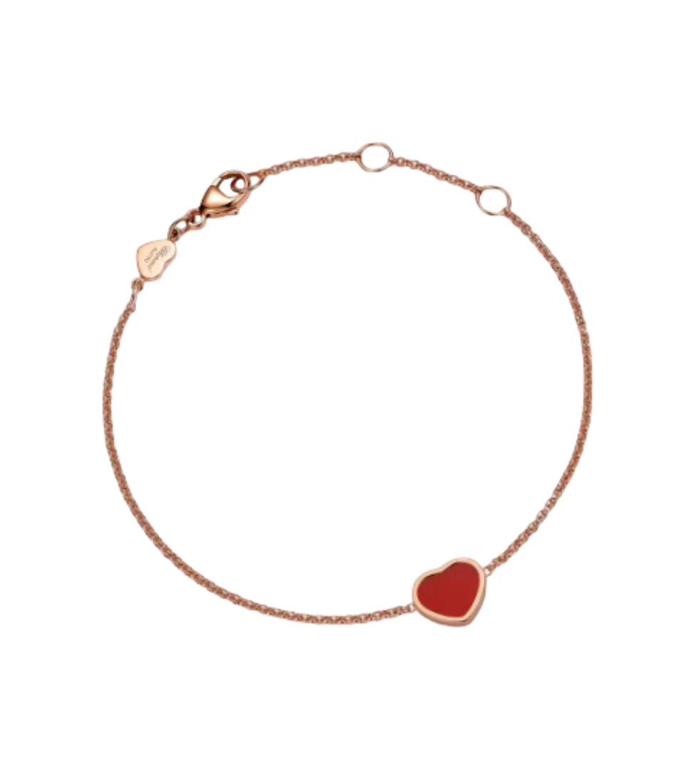 Chopard: Rose Gold and Carnelian My Happy Hearts Bracelet