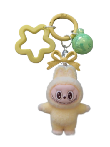Labubu: Plush Toy Keyring (Yellow)