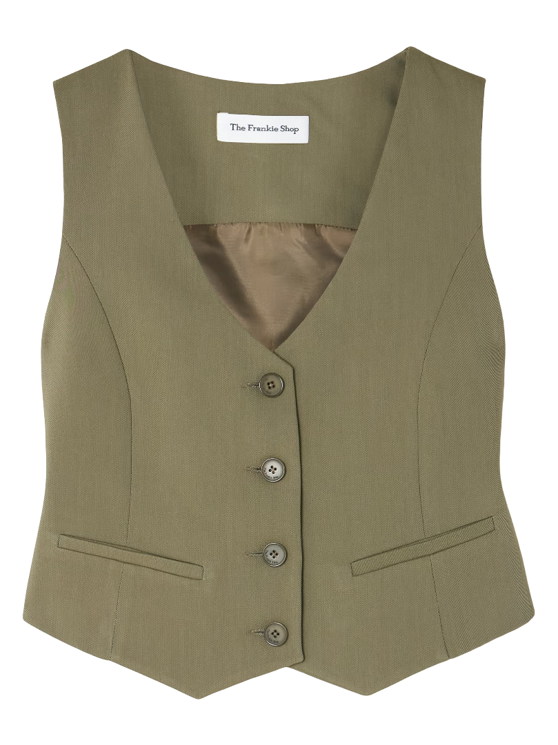 The Frankie Shop: Roma Woven Vest (Army Green)