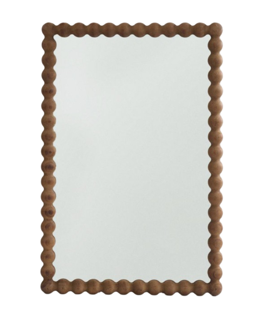 Rectangular Wall Mirror With Wooden Frame