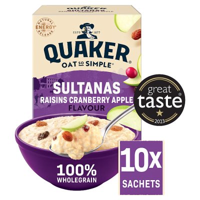 Quaker: Oat So Simple Sultanas & Raisins Porridge Sachets (385g)