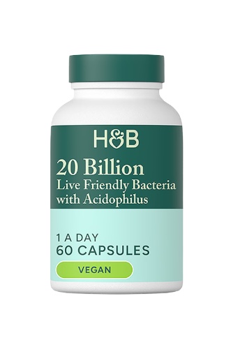 H&B Live Friendly Bacteria 20 Billion (60 Capsules)