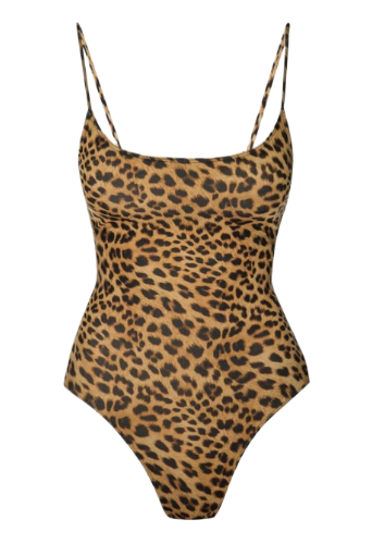 Leopard Print One Piece Swimsuit