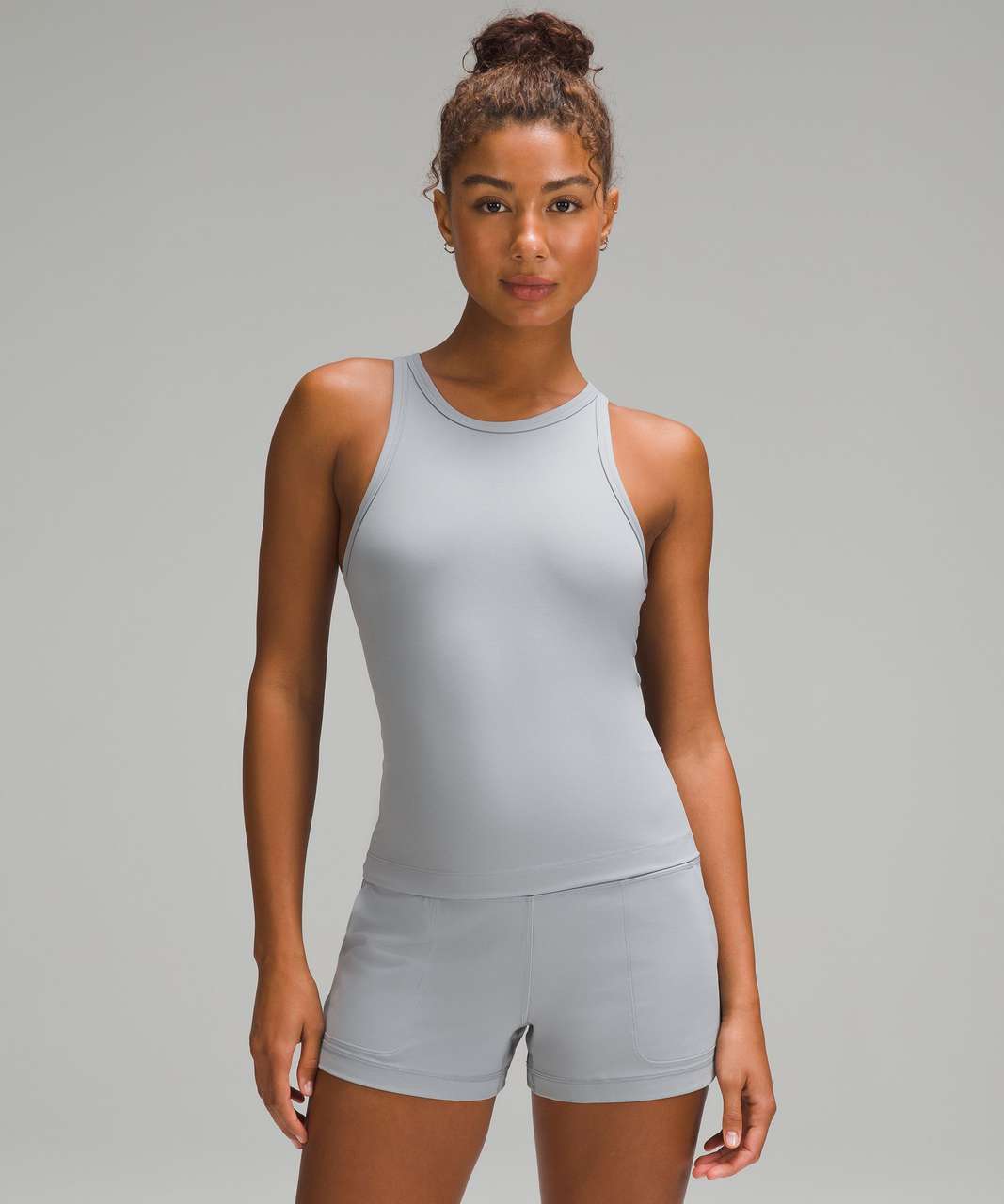 Women's Align Waist-Length Racerback Tank Top (Heathered Core Medium Grey)