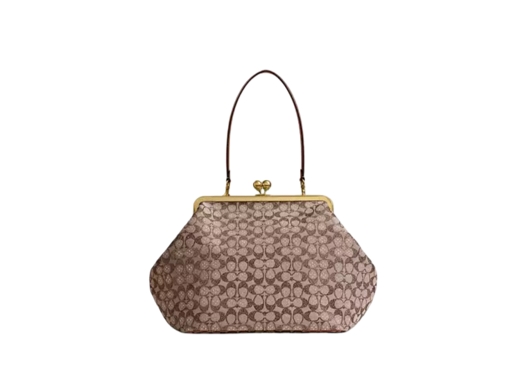 Large Kisslock Frame Bag In Crystal Signature Jacquard