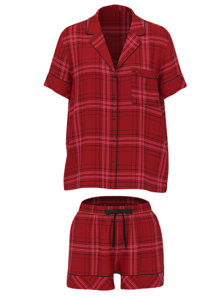 Flannel Short Pajama Set