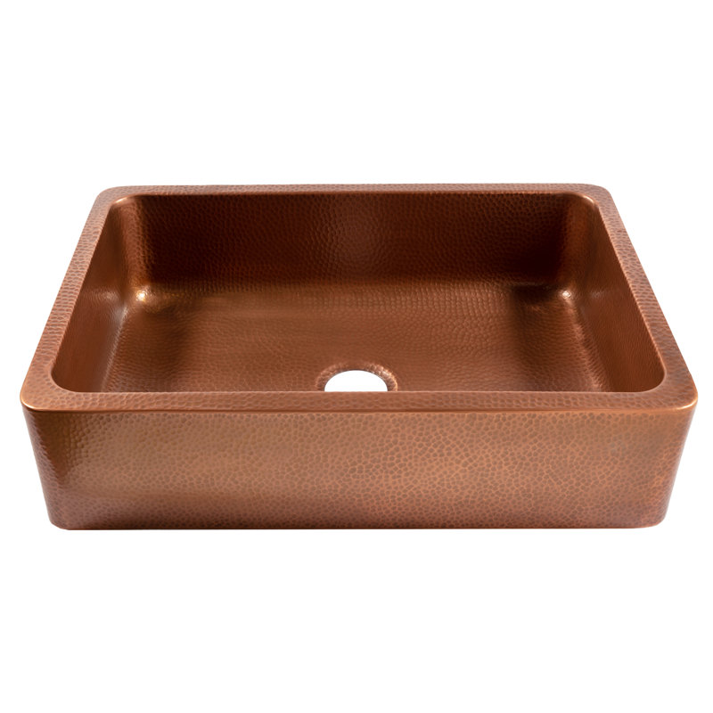 Sinkology: Lange Copper 32" Single Bowl Farmhouse Apron Front Undermount Kitchen Sink