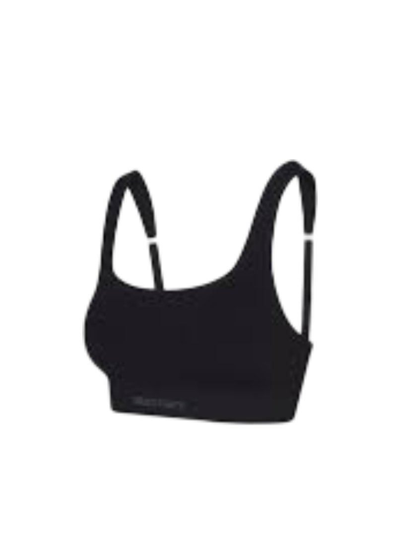 Seamless Scoop-Neck Bralette (Black Caviar)