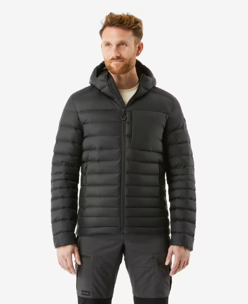 Forclaz: Men’s Mountain And Trekking Padded And Hooded Jacket (Black)