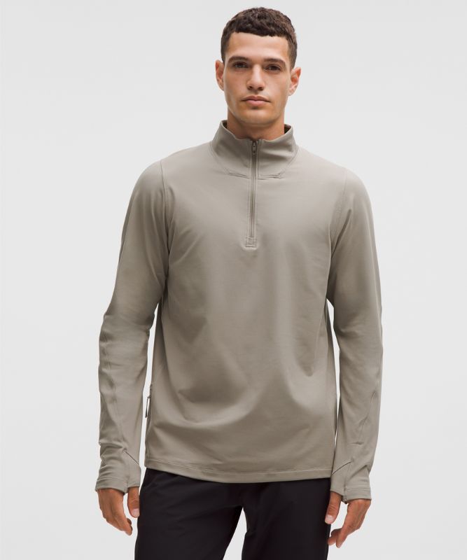 Men's Rulu Fleece Half-Zip Long-Sleeve Shirt (Warm Ash Grey)