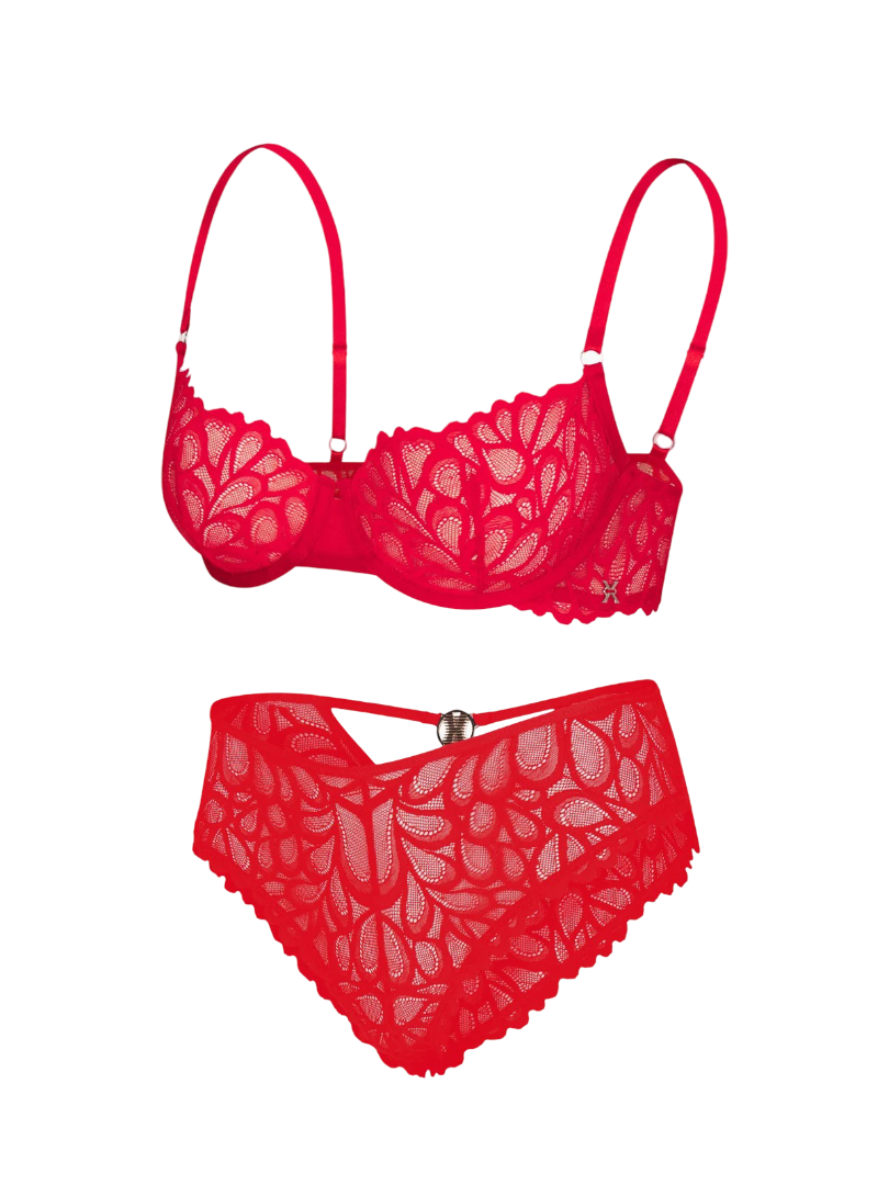 Savage Not Sorry Lace Cheeky 2-Piece Set (Timeless Red)