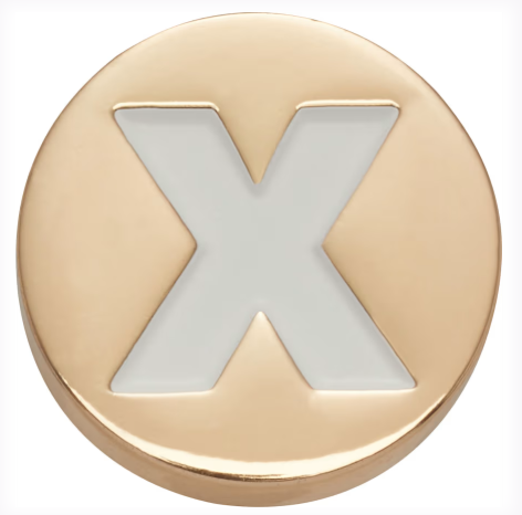 Jibbitz Charms: Gold Letter X