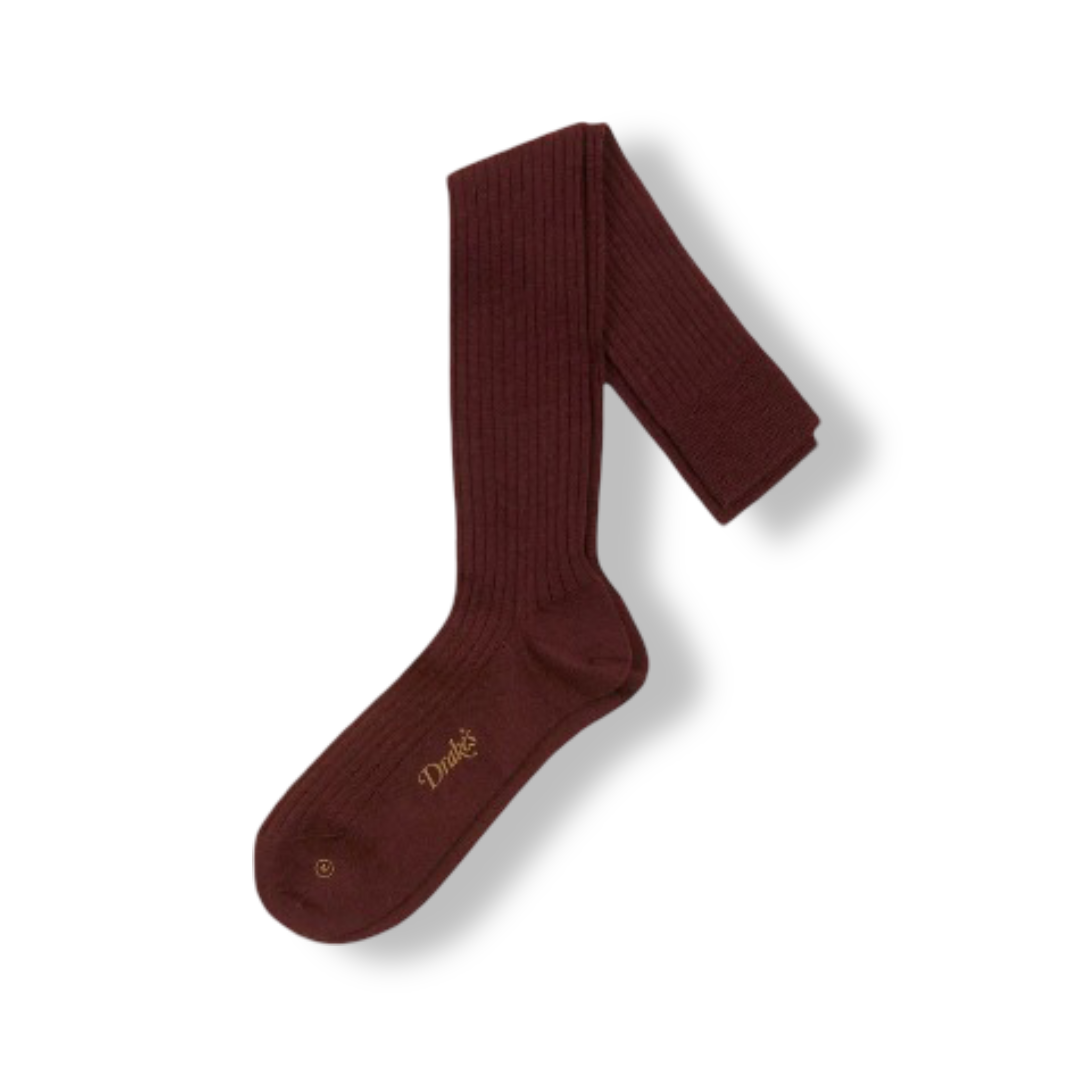 Wool Over-The-Calf Socks (Burgundy)