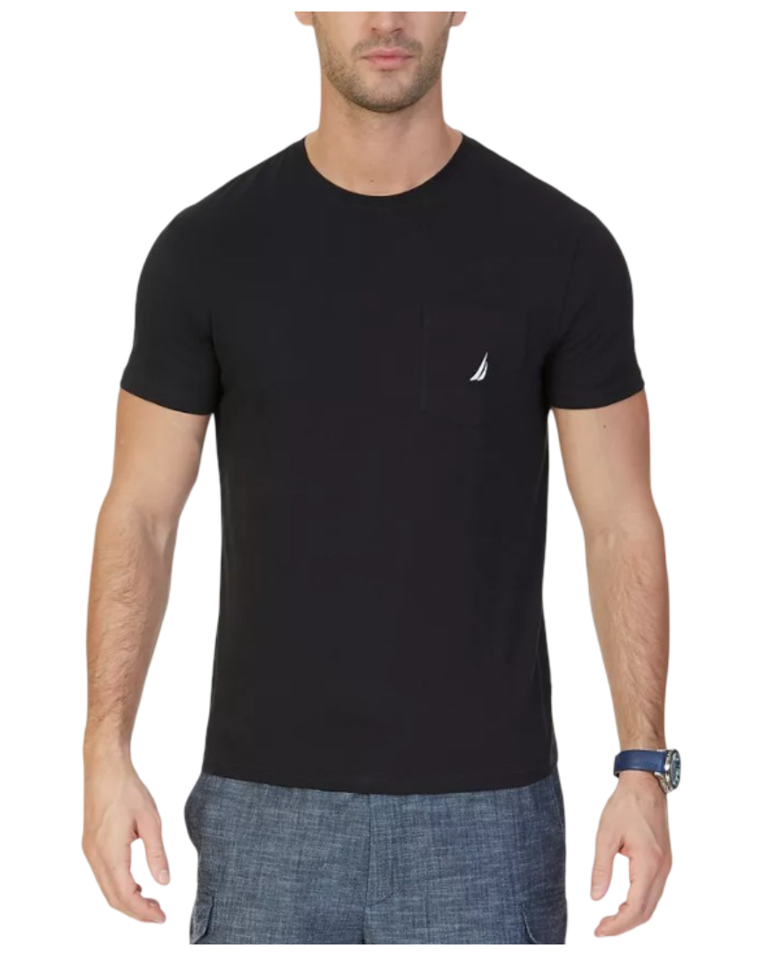 Nautica: Classic-Fit Solid Crew Neck Pocket T-Shirt (Black)