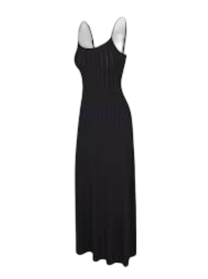 Sleek Stitch Modal Sleep Maxi Slip (Black Caviar)