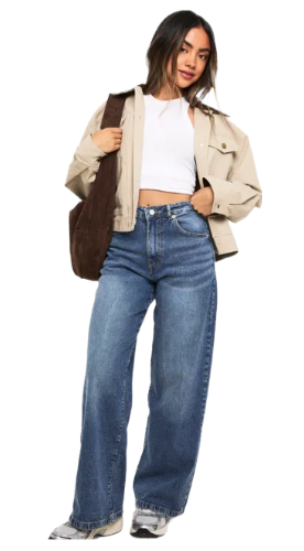 Boohoo: Basic Super Wide Leg Jean (Acid Wash Dark Blue)