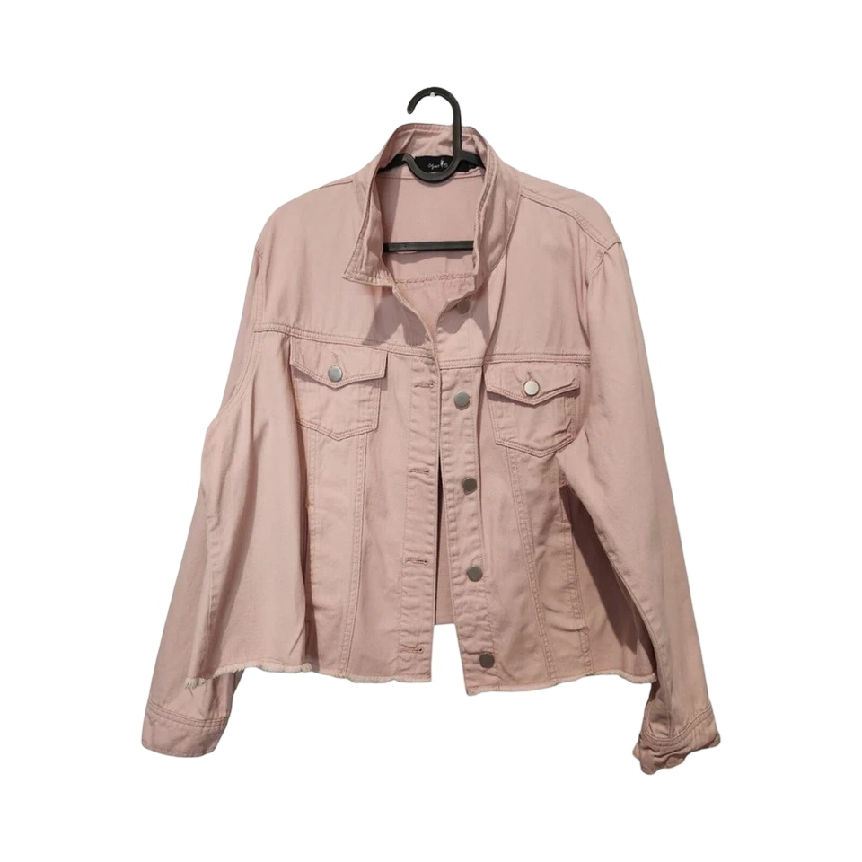 Women's Denim Trucker Jacket (Light Pink)