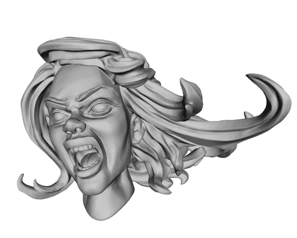 Keta Minies Female Heads 2 - Asymmetrical Dynamic Angry