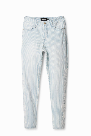 Women's Striped Skinny Jeans
