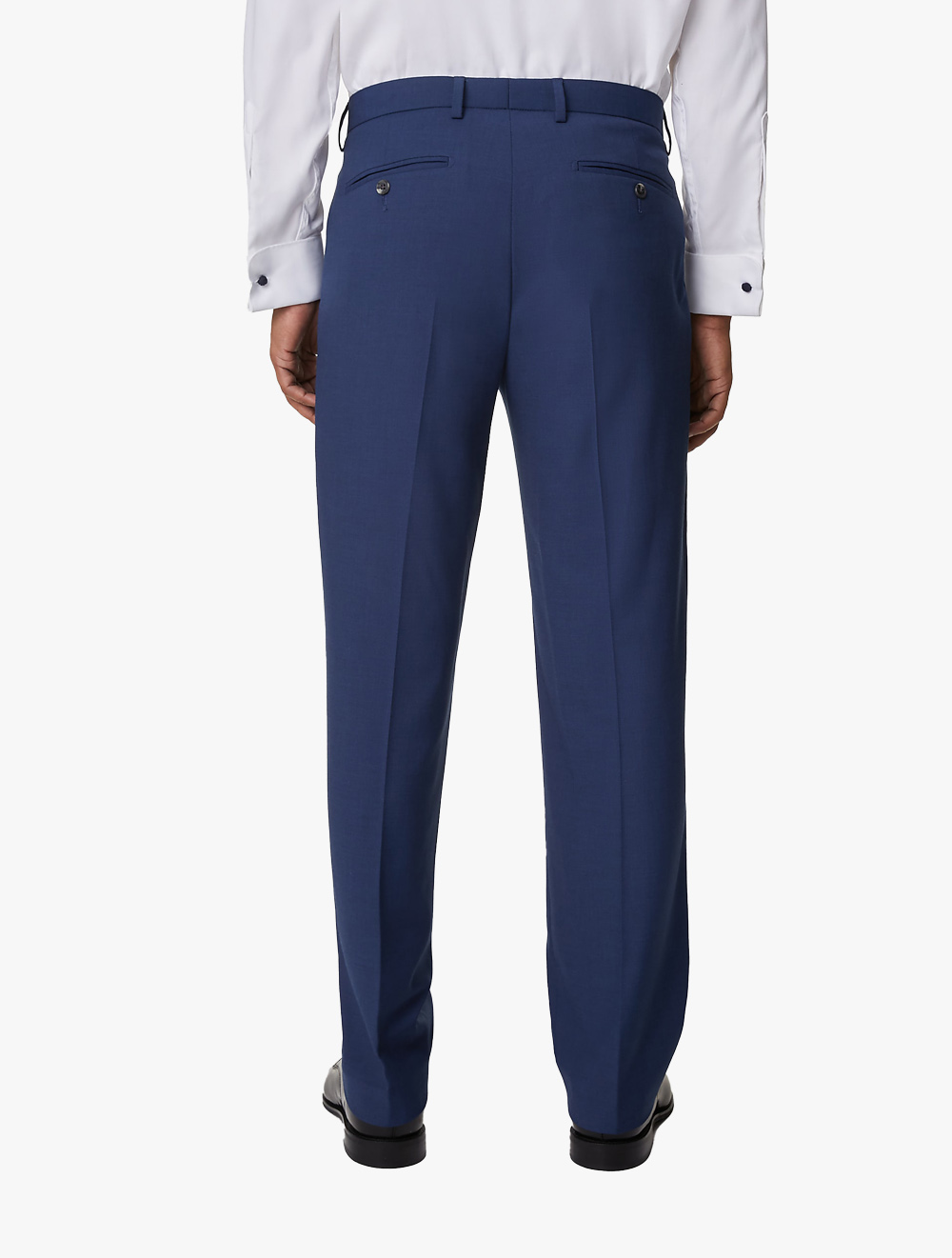 Men's Regular Fit Stretch Suit Trousers (Dark Indigo)