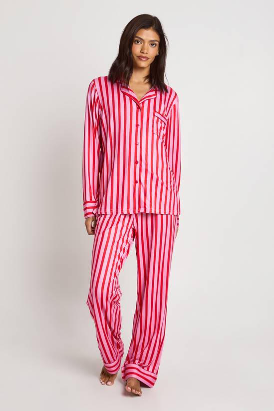 Super Soft Striped Long Sleeve Shirt & Trousers Pyjama Set