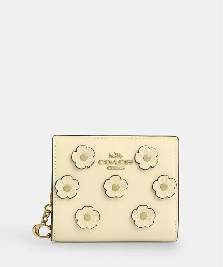 Snap Wallet With Floral Applique
