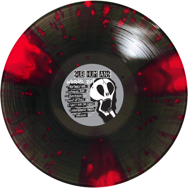 Subhumans: Internal Riot - Vinyl LP (Pinwheel Black Ice & Red w/ Red Splatter)