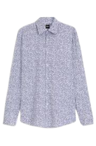 Slim-Fit Shirt In Floral-Print Stretch-Cotton Poplin (Blue Patterned)
