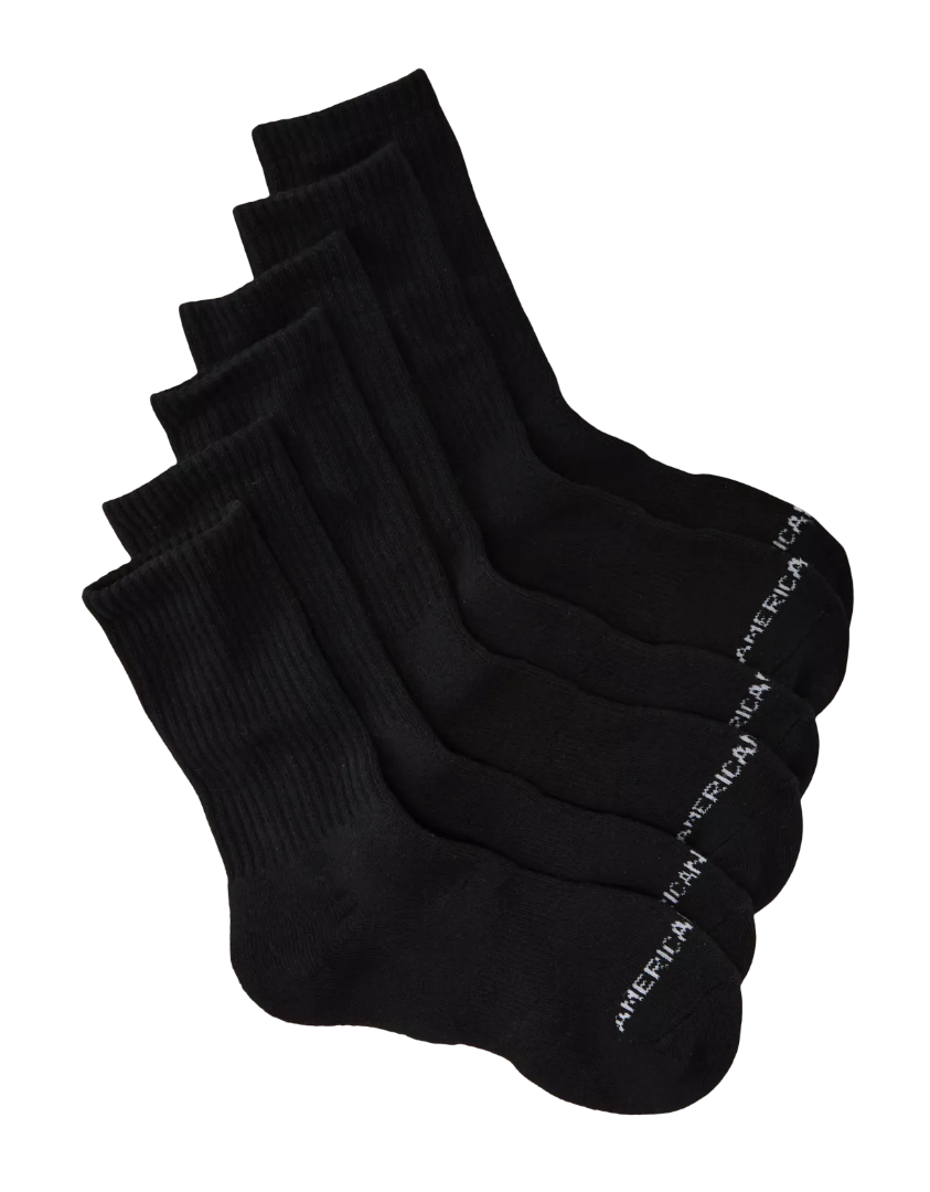 AE: Crew Socks - Black (Pack of 3)